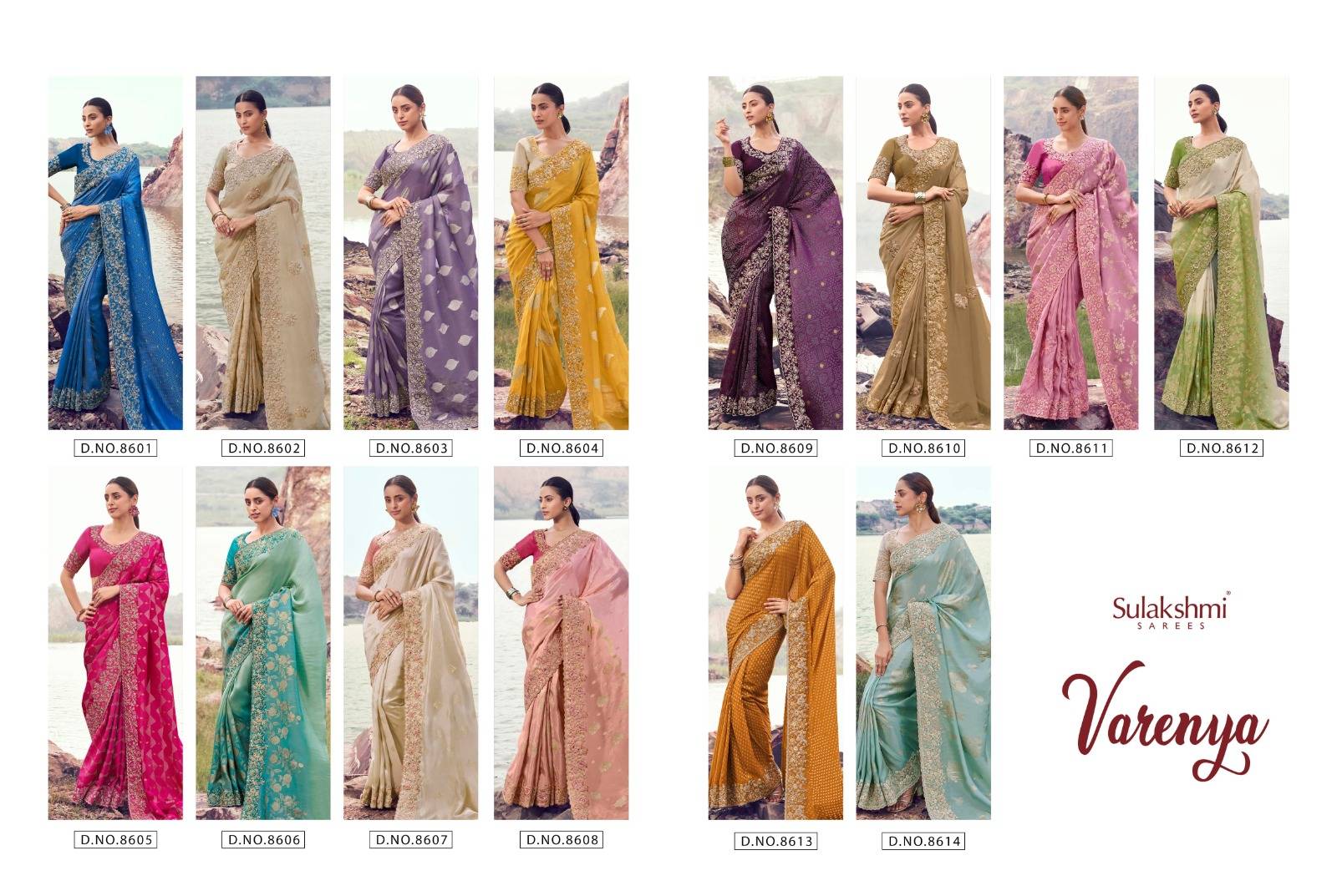  Varenya By Sulakshmi 8601 To 8614 Series Indian Traditional Wear Collection Fancy Colorful Party Wear Zari Weaving Saree At Wholesale Price